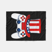 Controller Amerikaans Pet 4 juli USA Fleece Deken (Voorkant (Horizontaal))