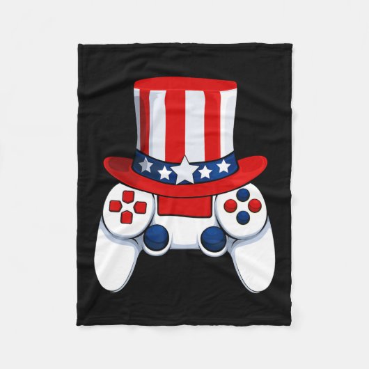 Controller Amerikaans Pet 4 juli USA Fleece Deken (Voorkant)