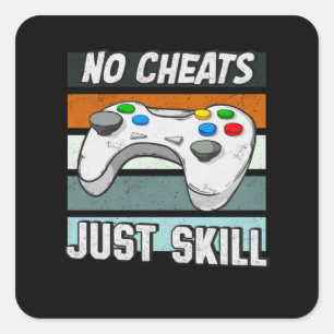 Controller Gaming Gamer Skill No Cheats Vierkante Sticker