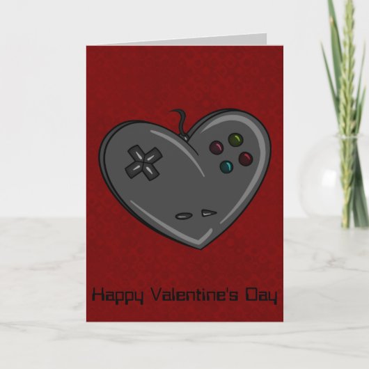 Controller Heart Gamer Valentijn Feestdagen Kaart (Voorkant)