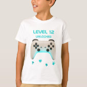 Controller Level Up Ontgrendeld Gamer Verjaardagsf T-shirt (Voorkant)