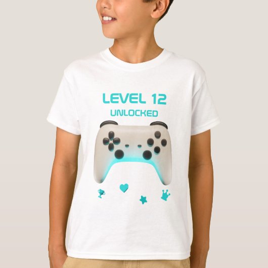 Controller Level Up Ontgrendeld Gamer Verjaardagsf T-shirt (Voorkant)