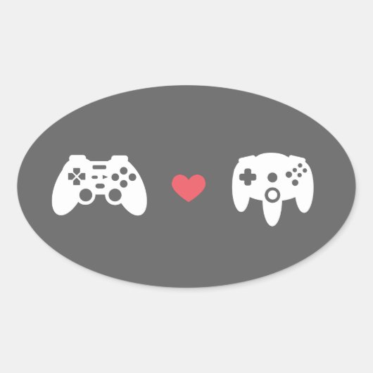 Controller Love Ovale Sticker (Voorkant)