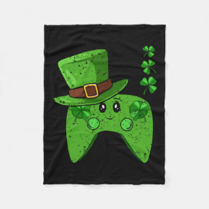 Controller Shamrock St Patricks Day Gaming Gamer Fleece Deken