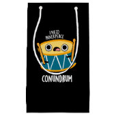 Conundrum Funny Drummer Drum Pun Dark BG Klein Cadeauzakje (Voorkant)