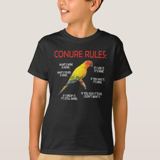 Conure Eigenaar van de ringloop Lover Parrot Bird  T-shirt (Voorkant)