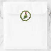 Conure kerst Wreath Vierkante Sticker (Tas)