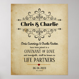 "Convenant of Love" LifePartners WeddingCertificat Poster