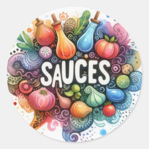 Conventionele ronde stickers (Sauces)