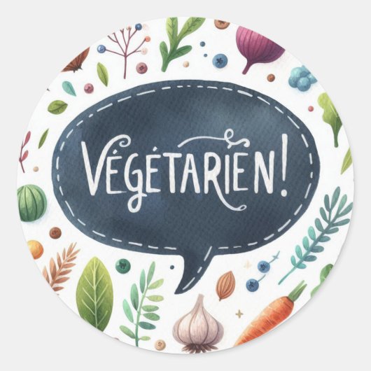 Conventionele ronde stickers (vegetarisch) (Voorkant)