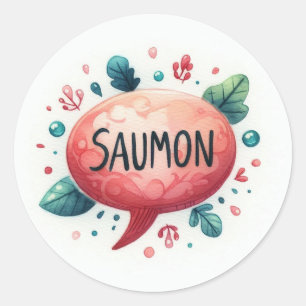 Conventionele ronde stickers (zalm)