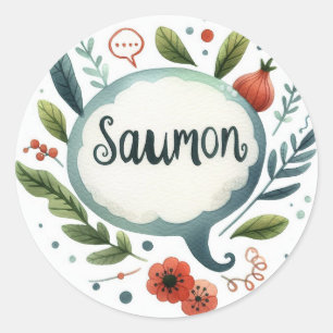Conventionele ronde stickers (zalm)