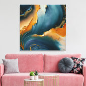 Convergence – Abstracte velden van beweging en gou Canvas Afdruk (Insitu (Woonkamer))