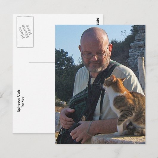 Conversation de chat dans Ephesus Carte postale (Devant / Derrière)