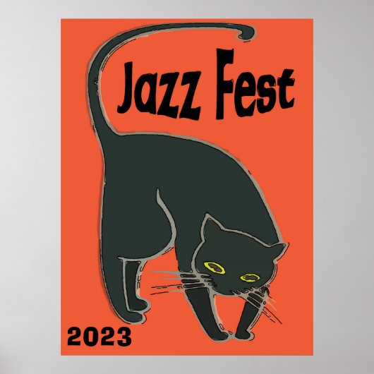 Conversation du Jazz Fest Noir, Poster rouge (Devant)