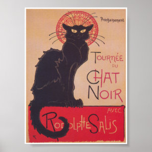 Conversation Noir Black Cat Poster vintage