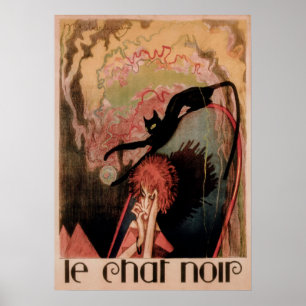 Conversation Noir Poster de chat Vintage