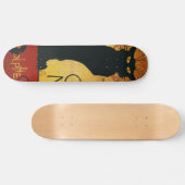 Conversation Noir - Skateboard de chat noir (Horz)