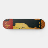Conversation Noir - Skateboard de chat noir (Horz)