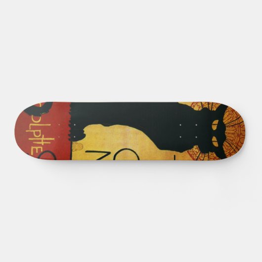Conversation Noir - Skateboard de chat noir (Horz)