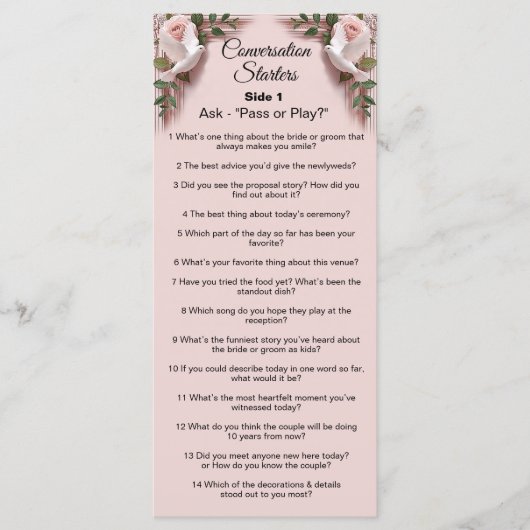 Conversation Starters - Break The Ice Questions Menu (Voorkant)