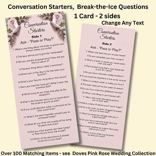 Conversation Starters - Break The Ice Questions  Menu