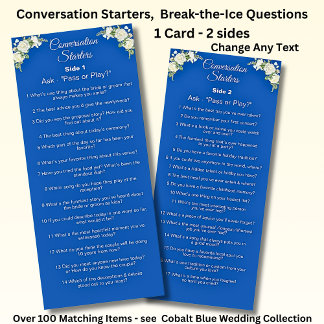 Conversation Starters - Break The Ice Questions  Menu