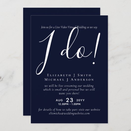 Conversation vidéo en direct Mariage ou Invitation (Devant / Derrière)