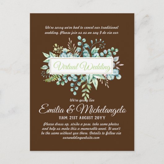 Conversation vidéo Mariage virtuel Invitations en (Devant)