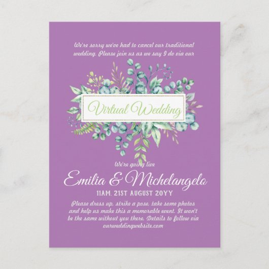 Conversation vidéo Mariage virtuel Invitations en  (Devant)