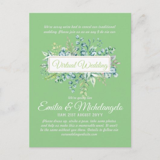 Conversation vidéo Mariage virtuel Invitations en  (Devant)