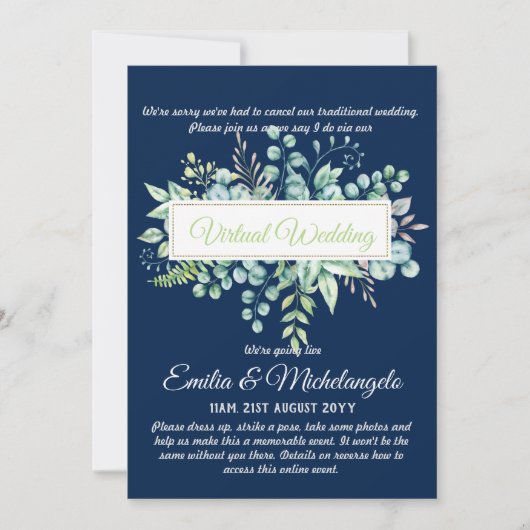 Conversation vidéo Mariage virtuel Invitations en  (Devant)