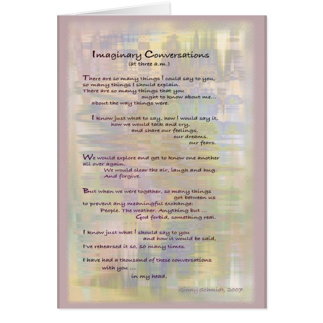 Conversations imaginaires (Devant)