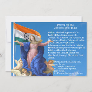 Conversion catholique Inde Prière Carte Sainte