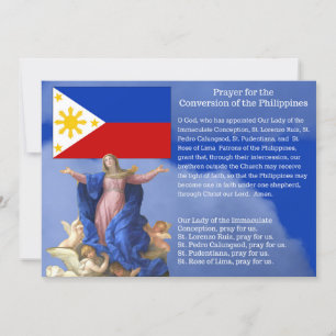 Conversion catholique Philippines Prière Carte Sai