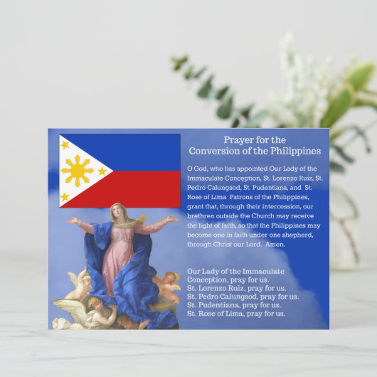 Conversion catholique Philippines Prière Carte Sai (Debout devant)