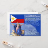 Conversion catholique Philippines Prière Carte Sai (Devant/Arrière en situation)