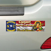 Converteer North Carolina Bumper Sticker (Op auto)