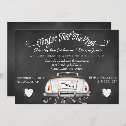  Converteerbaar Chalkboard Post Wedding Invite Kaart (Voorkant / Achterkant)