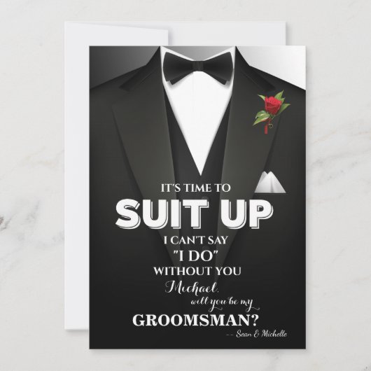 Convient À Groomsman Tuxedo Invitation (Devant)