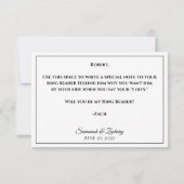 Convient À Ma Carte De Porteur D'Anneau (Dos)