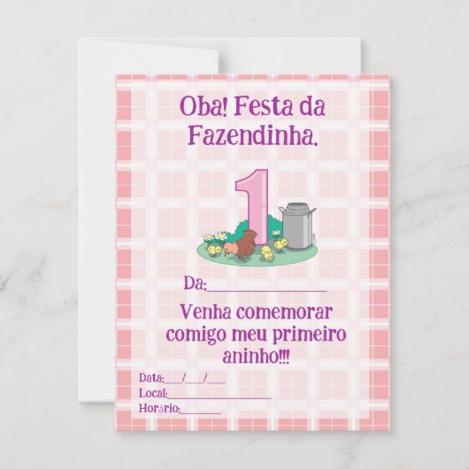 Convite de aniversario fazendinha kaart (Voorkant)