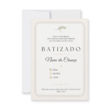 Convite de Batizado Personalizável Elegante