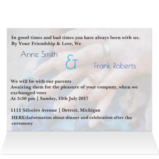 Convite de casamento 2 transparências (Intérieur Horizontal (Haut))