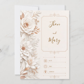 Convite de Casamento Moderno Floral Kaart