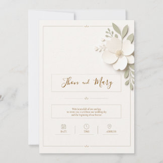 Convite de Casamento Moderno Rustico Floral Kaart