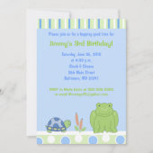 Convivial Grenouille & Tortue 5x7 Invitation d'ann (Devant)