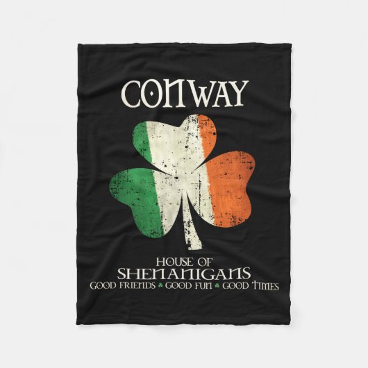 Conway Last Name Family Ireland Irish House Of She Fleece Deken (Voorkant)