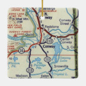 Conway NH Map Keramisch Ornament (Achterkant)