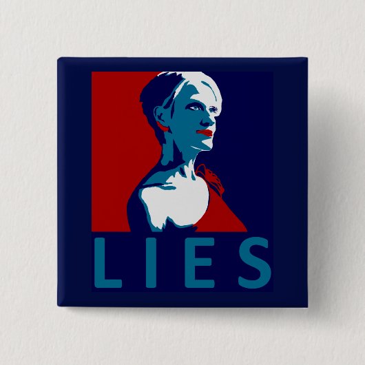 Conway's "Lies" Pin Vierkante Button 5,1 Cm (Voorkant)